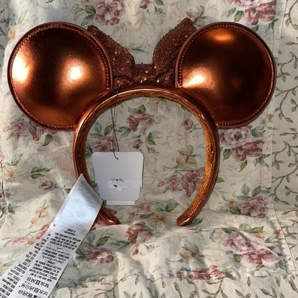DISNEY PARKS EXCLUSIVE—Bronze metallic leatherette ears headband w sequins